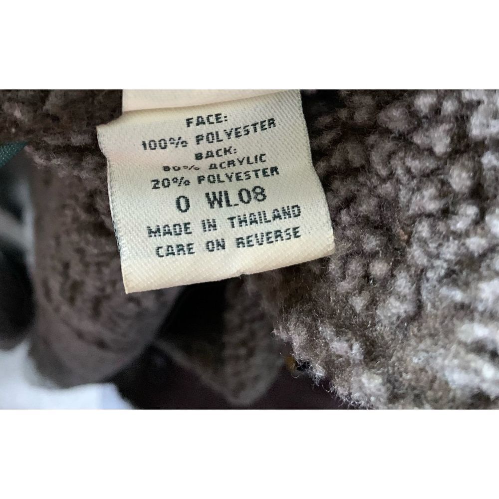 L.L. Bean Faux Suede Leather Brown Sherpa Lined Button Down Vest - Picture 3 of 5